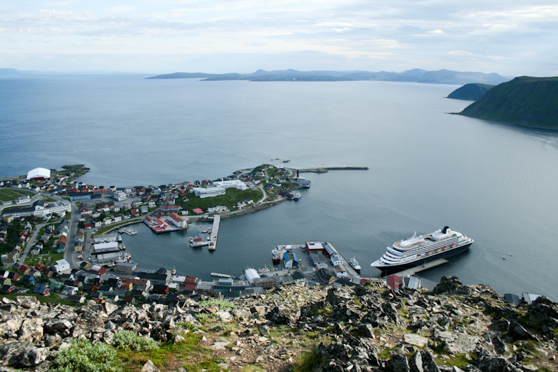 The Prinsendam: At Honningsvag, the northernmost port in mainland Europe.